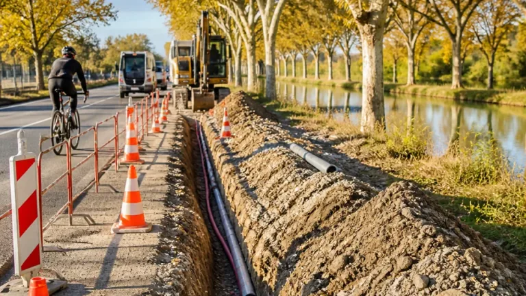 Travaux : une piste cyclable de 3,40 m en chantier sur la RD813 entre Pompertuzat et Deyme